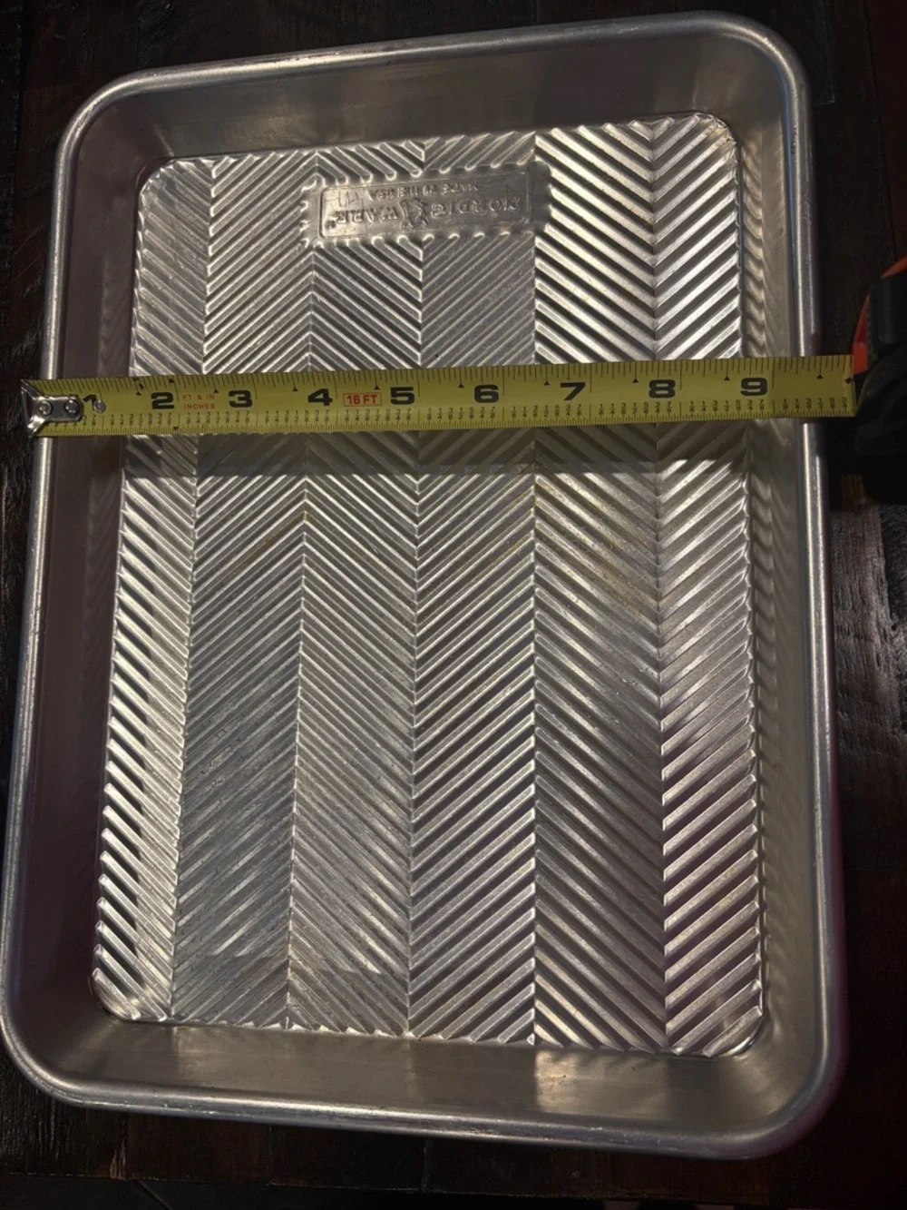 Nordic Ware Silver Herringbone Pattern Cookie Tray